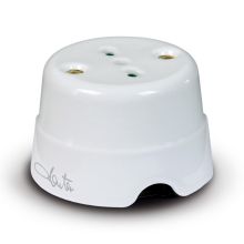 Presa bipasso italiana da parete in ceramica P17/11 colore bianco product photo