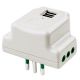 Adattatore da S11 a 3P11+2USB piatto, colore bianco product photo Photo 01 2XS
