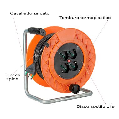 Avvolgicavo 25m 3G1,5 S17 4P40, con disgiuntore product photo Photo 02 3XL