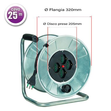 Avvolgicavo 25m 3G1,5 S17 4P40, con disgiuntore, zincato product photo Photo 02 3XL