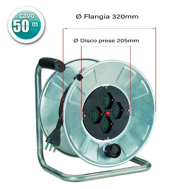 Avvolgicavo 50m 3G1,5 S17 4P40, con disgiuntore, zincato product photo Photo 02 3XL