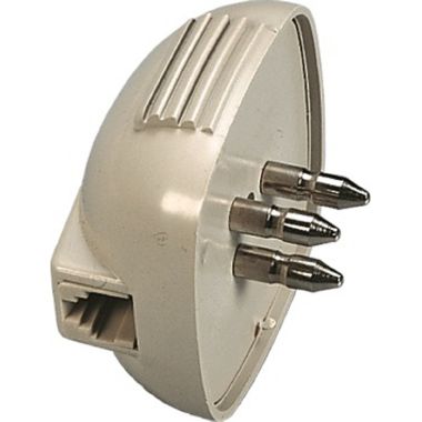 Spina 3 poli con plug RJ11, colore avorio product photo Photo 01 3XL