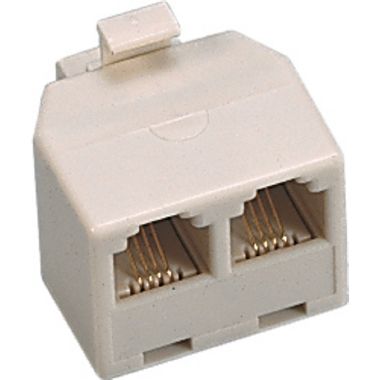 Spina/presa 2 linee in 1 plug RJ11, colore avorio product photo Photo 01 3XL