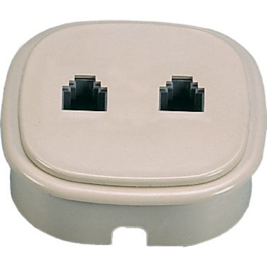 Presa 2 plug RJ11 da incasso, colore avorio product photo Photo 01 3XL