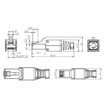 Spina RJ45 UTP cat.6 TOOLLESS, colore bianco product photo Photo 03 3XL