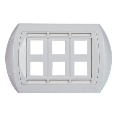 Placca 6 uscite aggancio KEYSTONE, colore bianco product photo Photo 01 3XL