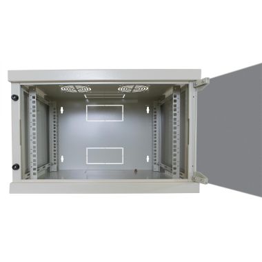 Quadro CLOUD, ispezionabile lateralmente, 540x450x350mm 6U, porta a vetro, colore grigio product photo Photo 03 3XL