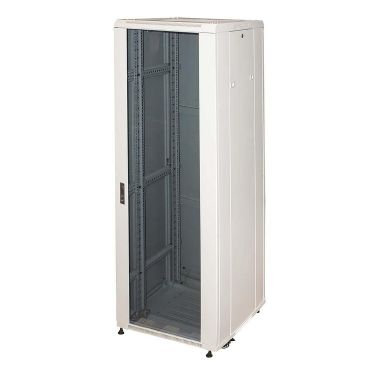 Armadio STANDARD 600x600x1770mm 37U, porta a vetro, colore grigio product photo Photo 01 3XL