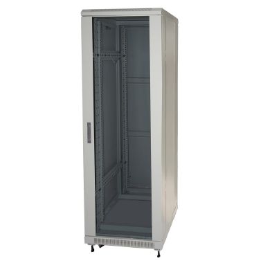 Armadio STANDARD 600x600x2055mm 42U, porta a vetro, colore grigio product photo Photo 01 3XL