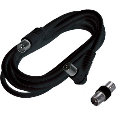 Prolunga lineare 2m TV, spina diritta e presa a squadra Ø9,5mm, colore nero product photo Photo 01 3XL