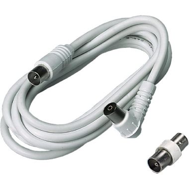 Prolunga lineare 3m TV spina diritta e presa a squadra &Oslash;9,5mm, colore bianco product photo Photo 01 3XL