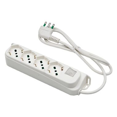 Multipresa 1,5m 3G1 S17 4P40, con interruttore, colore bianco product photo Photo 01 3XL