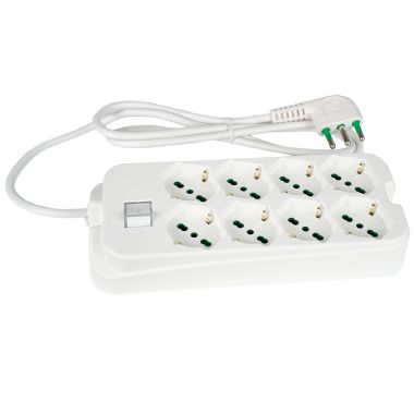 Multipresa 1,5m 3G1 S17 4+4P40, con interruttore, colore bianco product photo Photo 06 3XL