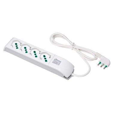 Multipresa 1,5m 3G1 S17 4P40, con interruttore, colore bianco product photo Photo 01 3XL