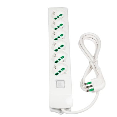Multipresa 1,5m 3G1 S17 6P40, con interruttore, colore bianco product photo Photo 05 3XL