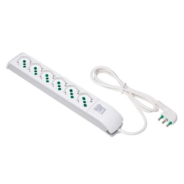Multipresa 3m 3G1 S17 6P40, con interruttore, colore bianco product photo Photo 01 3XL