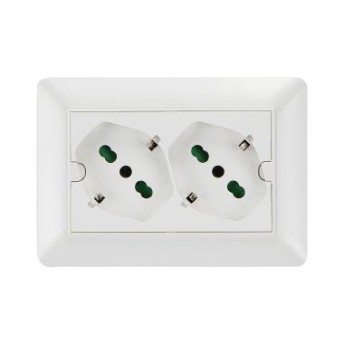 Multipresa 2P40 cablata per scatola 3 moduli OPERA/MTX, colore bianco product photo Photo 03 3XL