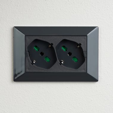 Multipresa universale da incasso Opera Plus 2P40 precablata per scatola 3 moduli grigio antracite product photo Photo 04 3XL