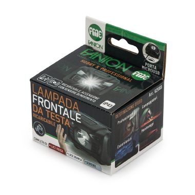 Lampada da testa, ricaricabile, con sensore, colore nero product photo Photo 02 3XL