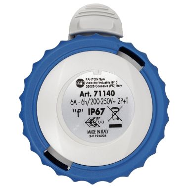 Presa mobile 2P+T 16A 230V 6h, IP67 cablaggio rapido product photo Photo 03 3XL