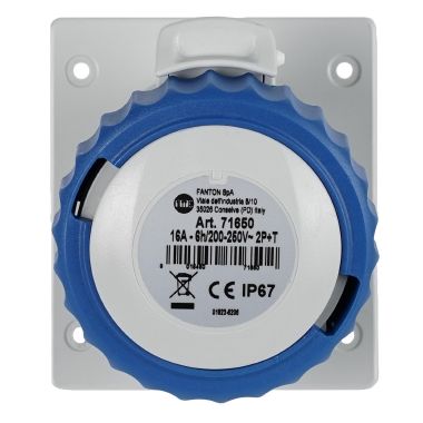 Presa da incasso inclinata 2P+T 16A 230V 6h, IP67 product photo Photo 02 3XL