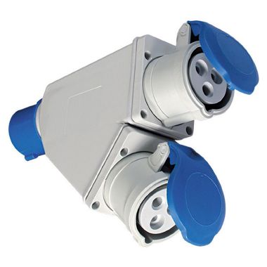 Adattatore da spina CEE 230V a 2 prese CEE, IP44 product photo Photo 01 3XL