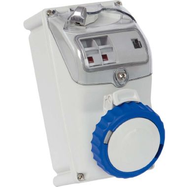 Presa da parete interbloccata 2P+T 32A 230V 6h, IP67, con portafusibili product photo Photo 01 3XL