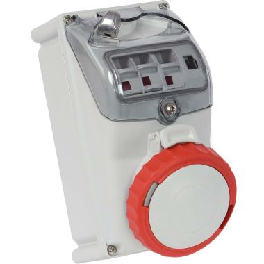 Presa da parete interbloccata 3P+T 32A 400V 6h, IP67, con portafusibili product photo Photo 01 3XL