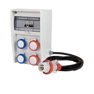 Quadro ULISSE 250 ASC IP65 4 prese CEE, 2 protezioni, con cavo, 9kW product photo Photo 01 3XL