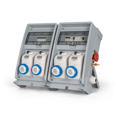 Quadro ULISSE 500 ASC IP65 4 prese CEE, 6 protezioni, con morsettiera, emergenza, 6kW product photo Photo 01 3XL