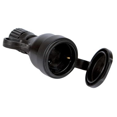 Presa PDE 2P+T 16A HI-PRO IP44 con coperchio in gomma, colore nero product photo Photo 01 3XL