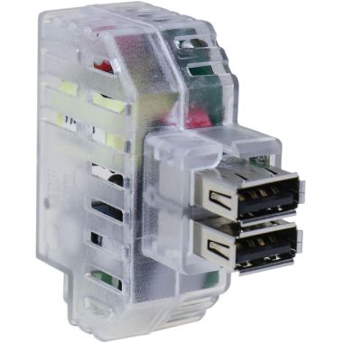 Alimentatore da incasso KEYSTONE IT, 2 prese USB-A 2,4A, trasparente product photo Photo 01 3XL