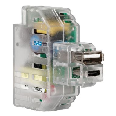 Alimentatore da incasso KEYSTONE IT, 2 prese USB-A+C 2,4A, trasparente product photo Photo 01 3XL