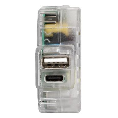Alimentatore da incasso KEYSTONE IT, 2 prese USB-A+C 2,4A, trasparente product photo Photo 05 3XL