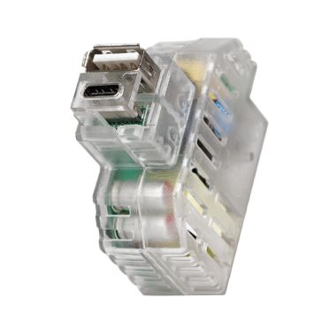 Alimentatore da incasso KEYSTONE IT, 2 prese USB-A+C 2,4A, trasparente product photo Photo 06 3XL