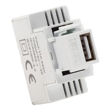 Alimentatore da incasso KEYSTONE compatto, 1 presa USB-A 3A, colore bianco product photo Photo 01 3XL