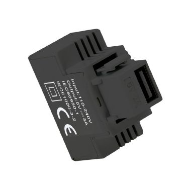 Alimentatore da incasso KEYSTONE compatto, 1 presa USB-A 3A, colore nero product photo Photo 01 3XL