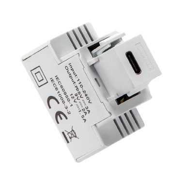 Alimentatore da incasso KEYSTONE compatto, 1 presa USB-C 3A, colore bianco product photo Photo 01 3XL