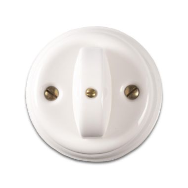 Interruttore / deviatore da parete in ceramica 10AX 250V colore bianco product photo Photo 03 3XL