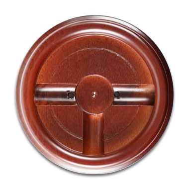 Base in legno tonda Ø140mm 3fori+tappi noce product photo Photo 02 3XL