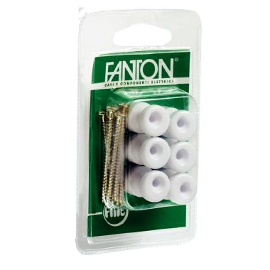 Isolatore in ceramica &Oslash;16mm - confezione 6 pz, colore bianco product photo Photo 01 3XL