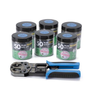 Kit 300 plug RJ45 UTP passanti cat.6 + pinza product photo Photo 05 3XL
