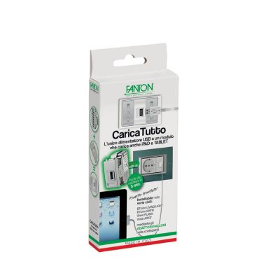 Kit CARICATUTTO USB-A 1,2A + adattatori, colore bianco product photo Photo 01 3XL