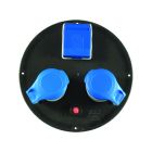 Disco Ø205, 2 prese CEE 230V+1P40, con disgiuntore, IP44, colore nero product photo