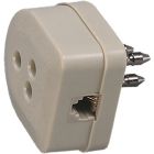 Spina 3 poli con presa e plug RJ11, colore avorio product photo