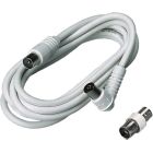 Prolunga lineare 3m TV spina diritta e presa a squadra Ø9,5mm, colore bianco product photo