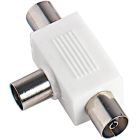 Adattatore induttivo schermato da spina Ø9,5mm a 2 prese Ø9,5mm, colore bianco product photo