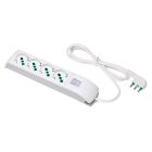 Multipresa 1,5m 3G1 S17 4P40, con interruttore, colore bianco product photo