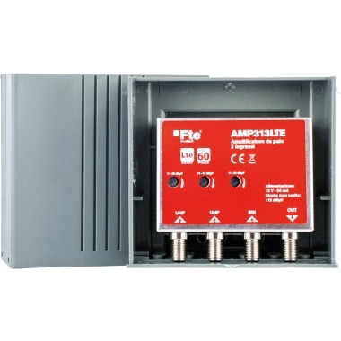 FTE AMPLIFICATORE DA PALO LTE 3 INGRESSI VHF-UHF-UHF GUADAGNO 26dB USCITA 112 dB product photo Photo 01 3XL