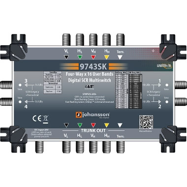 FTE MULTISWITCH TV-SAT CON PROTOCOLLO dSCR SKY E SKYQ 5 INGRESSI 4 USCITE DERIVATE product photo Photo 01 3XL